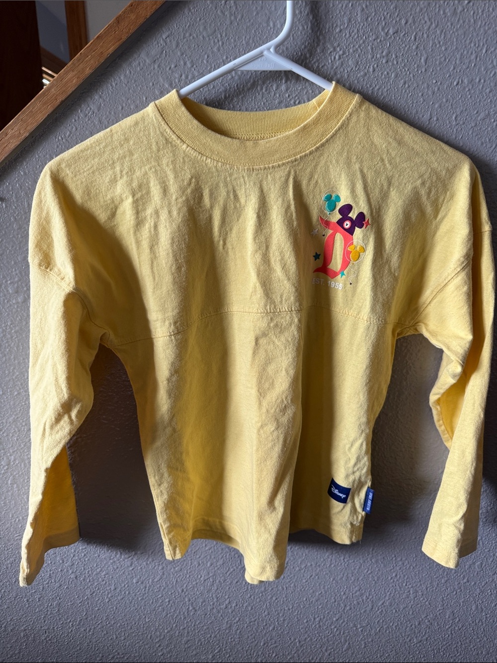 Disney Yellow Long-Sleeve Kids Tee with Colorful D Logo